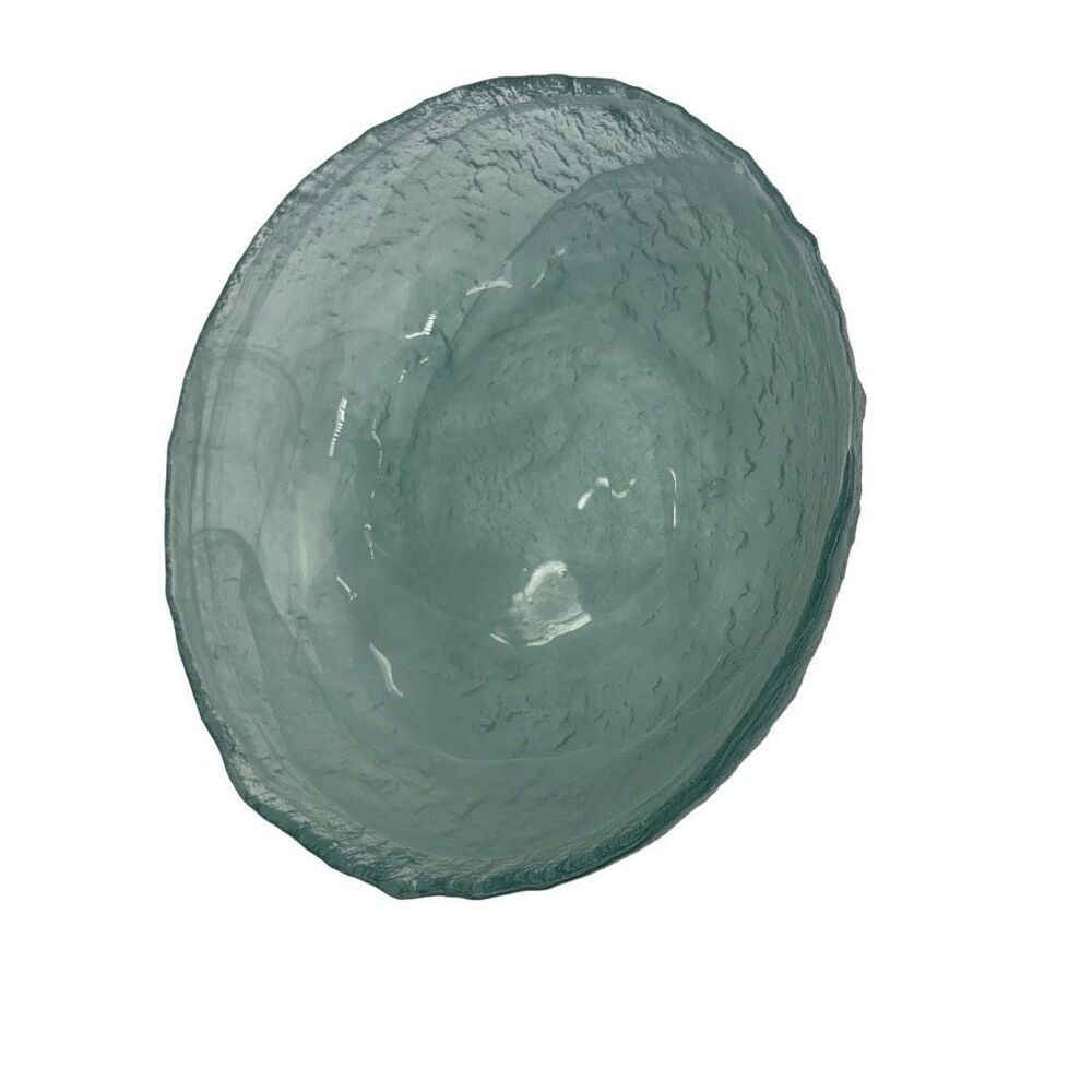 Baby blue glass textured bowl